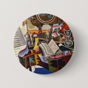 Bóton Redondo 5.08cm Horse Pipe Red Flower por Joan Miro