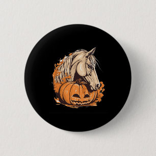 Bóton Redondo 5.08cm Horse Pumpkin Halloween Costume Horseback Andar E