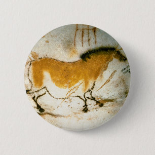 Bóton Redondo 5.08cm Horso Chinês,Pinturas Cavernas Pré-Históricas De L