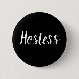 Bóton Redondo 5.08cm Hostess Minimalista Chá de panela Oferece Casament