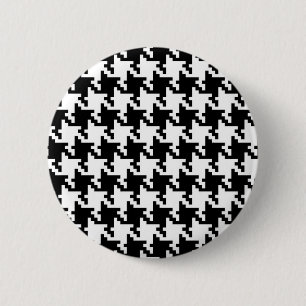 Bóton Redondo 5.08cm Houndstooth Pied-de-Poule Teste padrão Modificaç