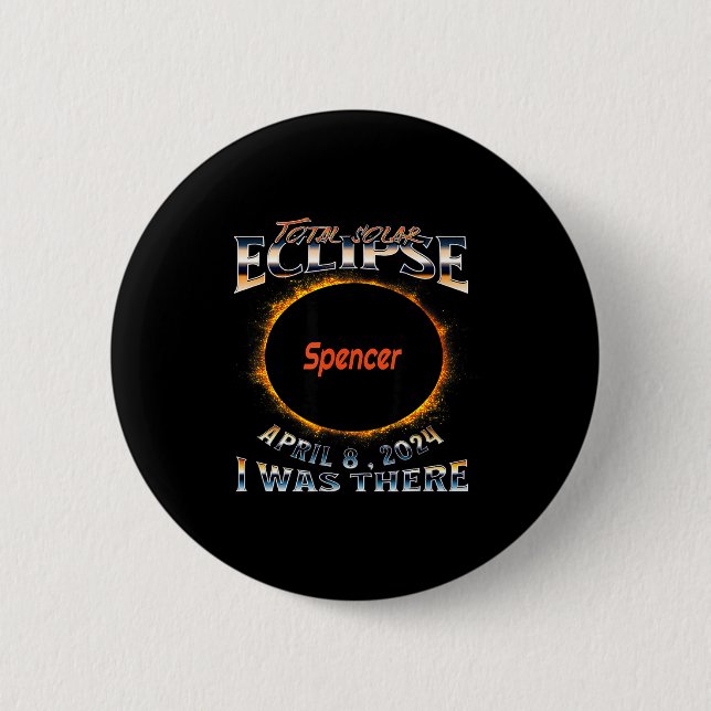 Bóton Redondo 5.08cm Houve Eclipse Solar Spencer Indiana Lá (Frente)