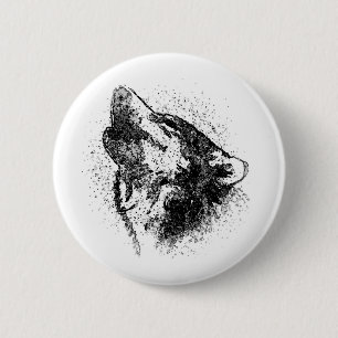Bóton Redondo 5.08cm Howling Wolf