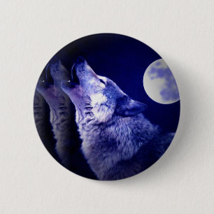 Bóton Redondo 5.08cm Howling Wolf