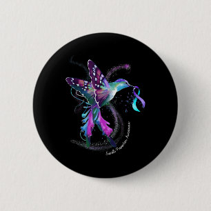 Bóton Redondo 5.08cm Hummingbird Púrpura Fita Suicídio