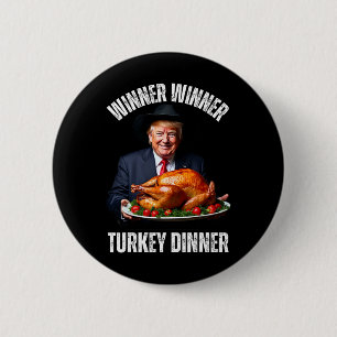 Bóton Redondo 5.08cm Humor de Ação de Graças Trump Vencedor Vencedor Ja