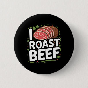 Bóton Redondo 5.08cm Humor de Açougueiro e Chef Amante de Carne de Boi