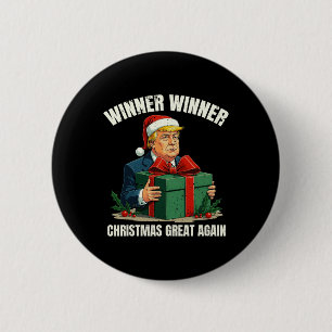 Bóton Redondo 5.08cm Humor Engraçado Xmas Trump Vencedor do Natal Ganha