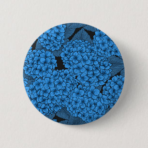 Bóton Redondo 5.08cm Hydrangea azul
