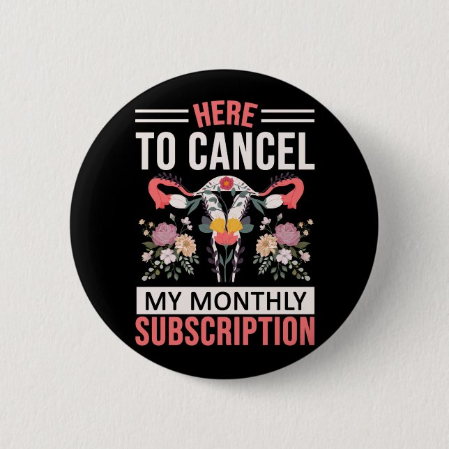 Bóton Redondo 5.08cm Hysterectomia Engraçada Flores Uterus Remoção (Frente)