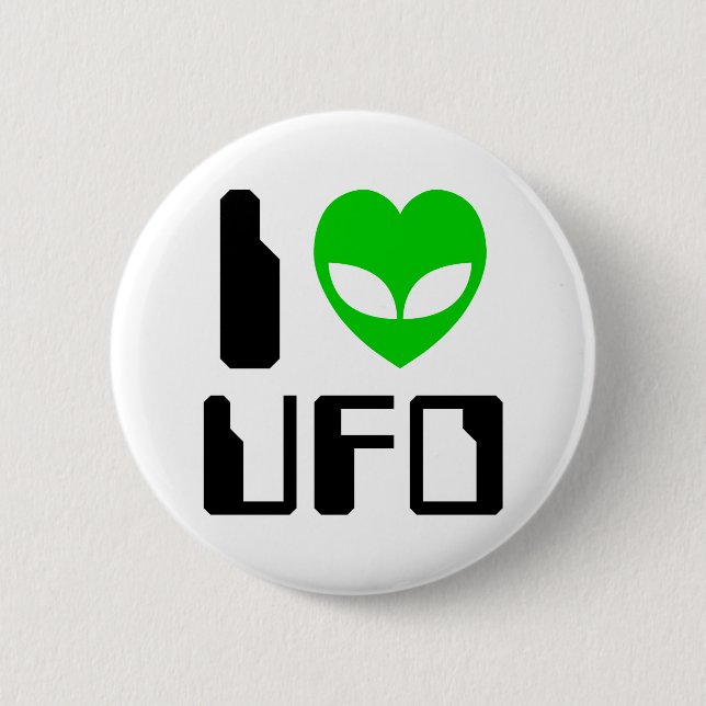 Bóton Redondo 5.08cm I Alienígena Heart UFO (Frente)