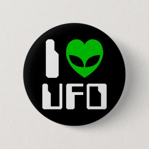 Bóton Redondo 5.08cm I Alienígena Heart UFO