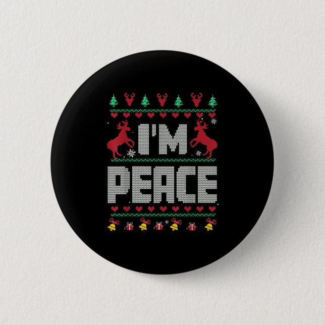 Bóton Redondo 5.08cm I Come In Peace - I'm Peace Xmas Matching Couples  (Frente)