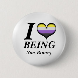 Bóton Redondo 5.08cm I Coração Sendo Um Sinalizador Não Binário De Orgu