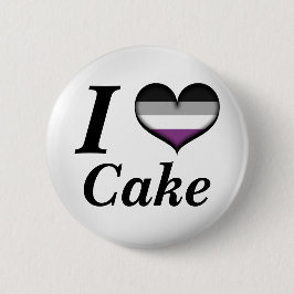 Bóton Redondo 5.08cm I Heart Asexual Cake Ace Pride Flag Design