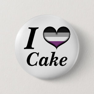 Bóton Redondo 5.08cm I Heart Asexual Cake Ace Pride Flag Design