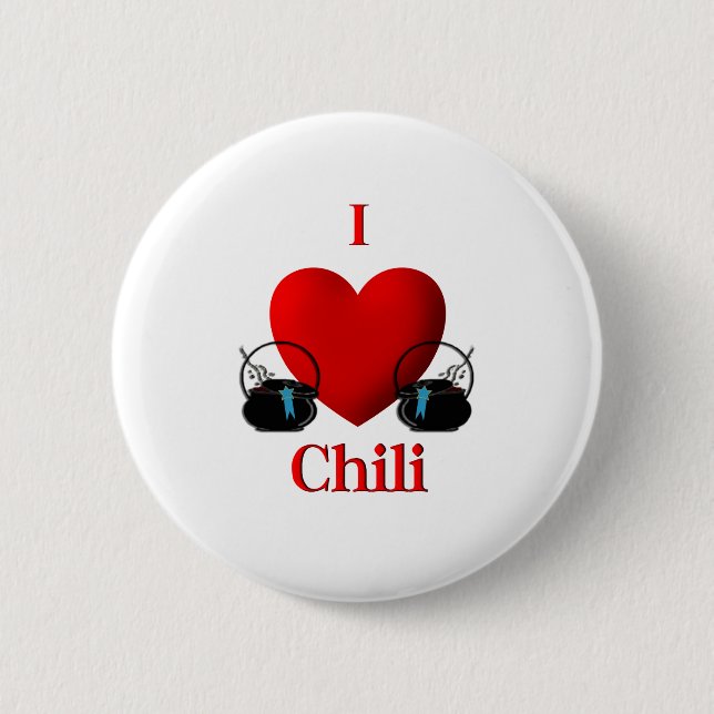 Bóton Redondo 5.08cm I Heart Chili (Frente)