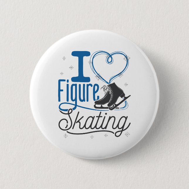 Bóton Redondo 5.08cm I Heart Figure Skating (Frente)