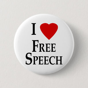 Bóton Redondo 5.08cm I Heart Free Speech