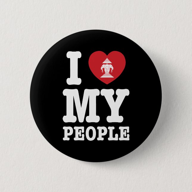 Bóton Redondo 5.08cm I Heart (Love) Erawan My Lao Pessoas (Frente)