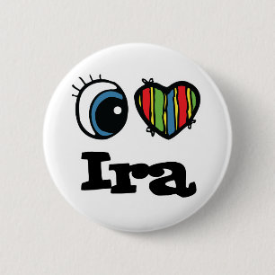 Bóton Redondo 5.08cm I Heart (Love) Ira