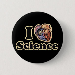 Bóton Redondo 5.08cm I Heart Love Science Anatomicamente Correto