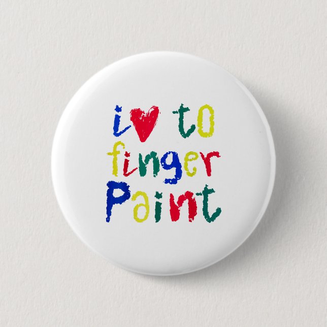 Bóton Redondo 5.08cm I Heart Love To Finger Paint - Funny Couple  (Frente)