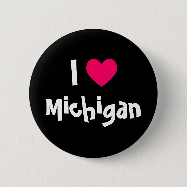 Bóton Redondo 5.08cm I Heart Michigan (Frente)