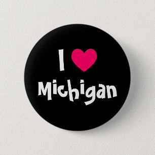 Bóton Redondo 5.08cm I Heart Michigan