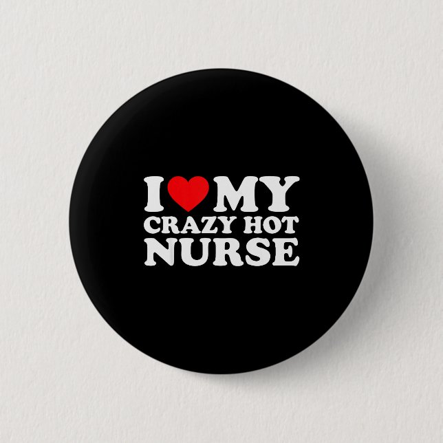 Bóton Redondo 5.08cm I Heart My Nurse Husband Wife Funny Matching Coupl (Frente)