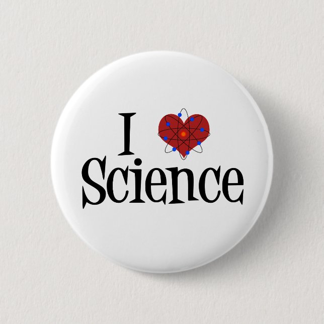 Bóton Redondo 5.08cm I Heart Science (Frente)