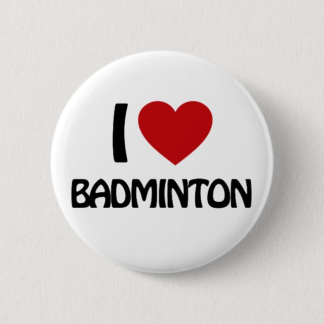 Bóton Redondo 5.08cm I love Badminton (Frente)