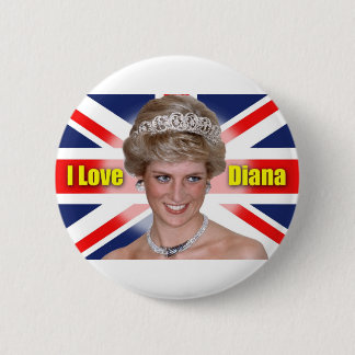Bóton Redondo 5.08cm 'I Love Diana' Princesa HRH