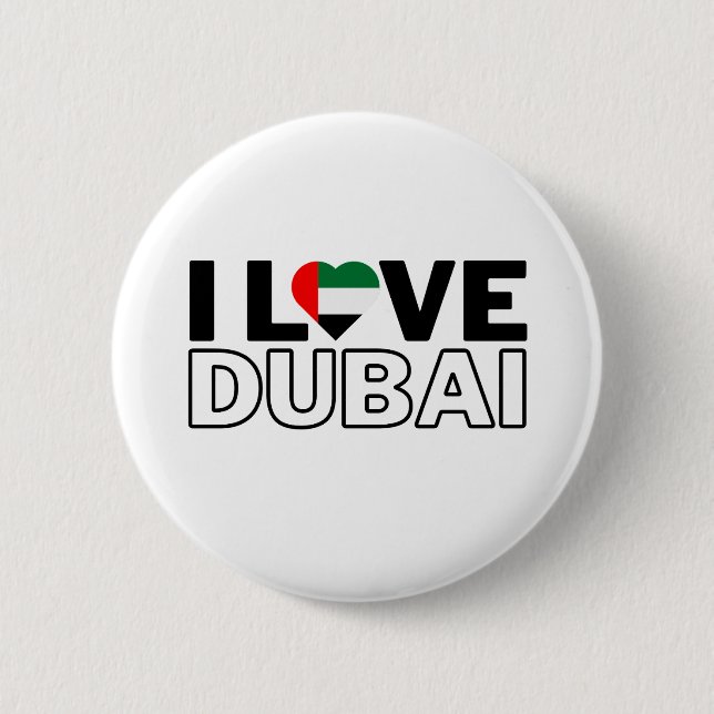 Bóton Redondo 5.08cm I LOVE DUBAI - For real Dubaians! (Frente)