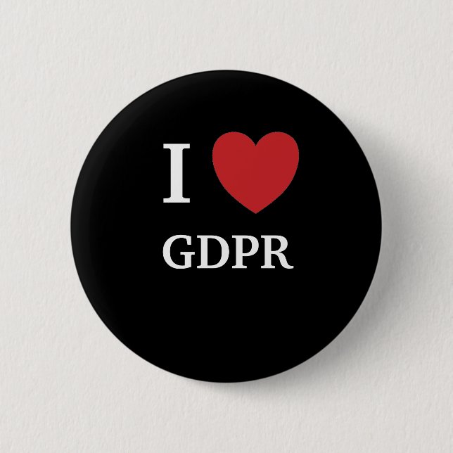 Bóton Redondo 5.08cm I Love GDPR I Heart GDPR (Frente)