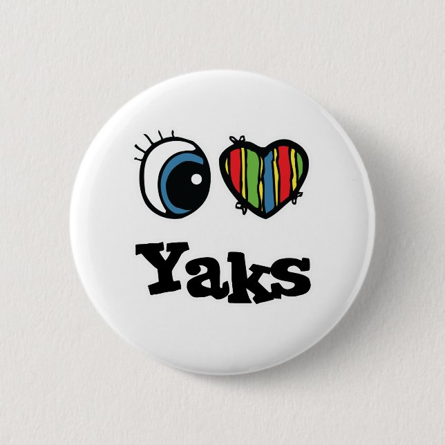 Bóton Redondo 5.08cm I Love (Heart) Yaks (Frente)