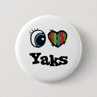 Bóton Redondo 5.08cm I Love (Heart) Yaks