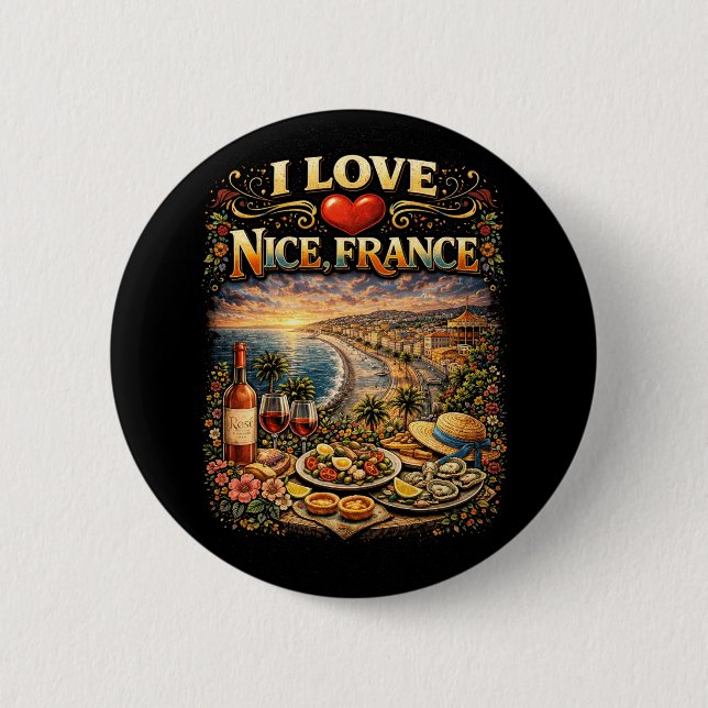 Bóton Redondo 5.08cm I Love Nice (Frente)