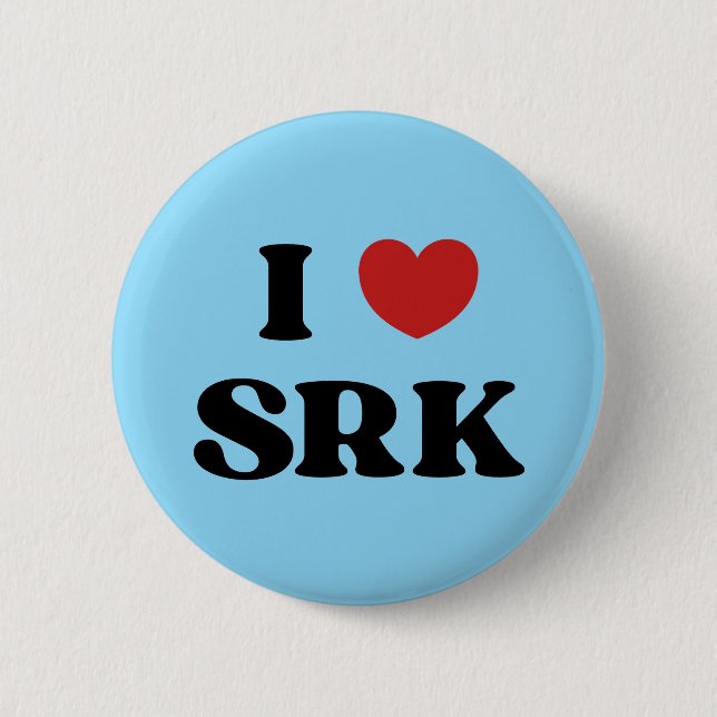Bóton Redondo 5.08cm I Love SRK - I Love Shahrukh Khan (Frente)