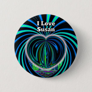 Bóton Redondo 5.08cm I Love Susan (você pode mudar as palavras)