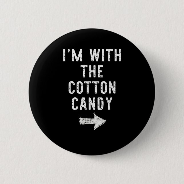 Bóton Redondo 5.08cm I’m With The Cotton Candy Funny Halloween Couple C (Frente)