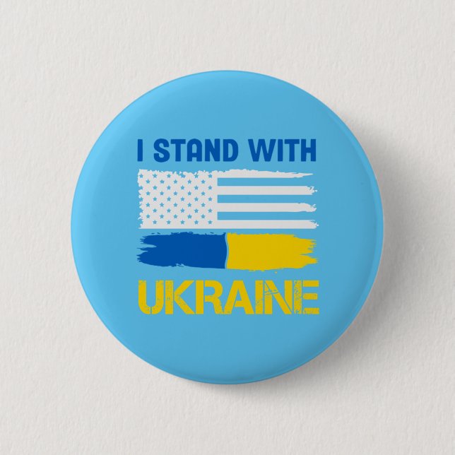 Bóton Redondo 5.08cm I Stand With Ukraine (Frente)