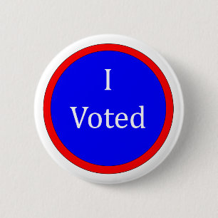 Bóton Redondo 5.08cm I Voted Blue