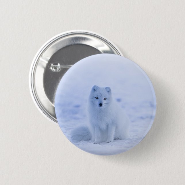 Bóton Redondo 5.08cm Iceland Arctic Fox (Frente & Verso)
