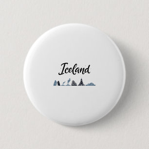 Bóton Redondo 5.08cm Iceland Paisagem Viagem Férias Roupas