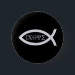 Bóton Redondo 5.08cm Ichthus - Christian Fish Symbol<br><div class="desc">O Ichthus ou símbolo de peixe foi usado pelos primeiros cristãos para se identificarem como seguidores do Cristo de Jesus e expressarem sua afinidade com o cristianismo</div>