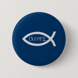Bóton Redondo 5.08cm Íchthys - Símbolo de Peixe Cristão