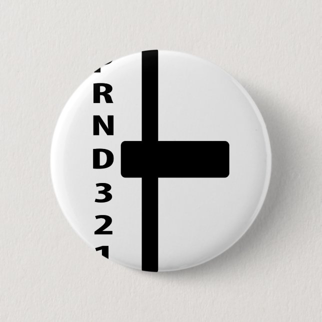 Bóton Redondo 5.08cm ícone automático da alavanca do câmbio de marchas (Frente)