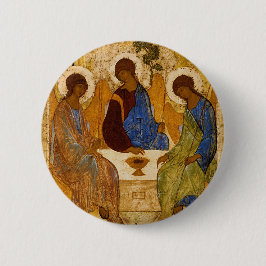 Bóton Redondo 5.08cm Ícone da Santíssima Trindade Rublev Presente Catól