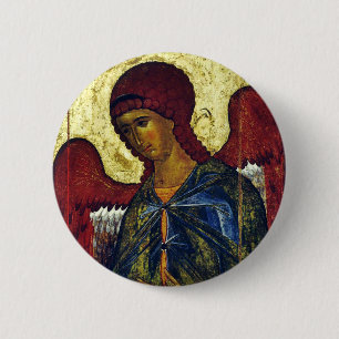 Bóton Redondo 5.08cm Ícone Ortodoxo São Anjo Gabriel